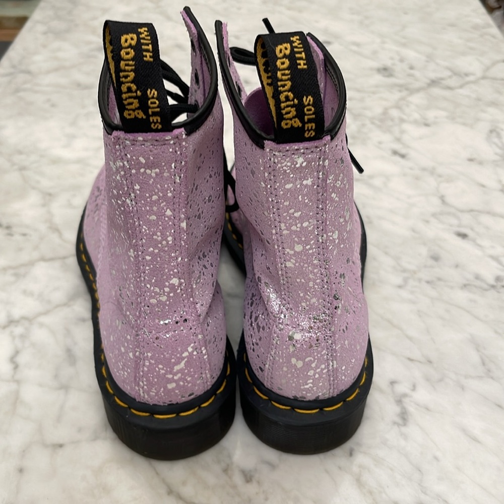 Dr. Marten metallic paint splatter suede shoes size 8 - Picture 3 of 9